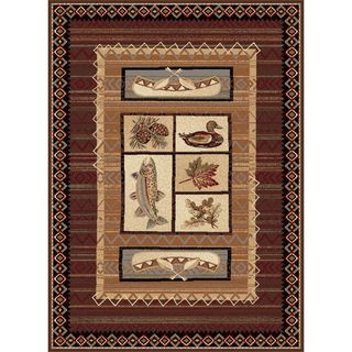 Natural Collection Brown/ Multi Rug (53 X 73)