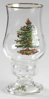 Spode Christmas Tree Green Trim Glassware Hurricane Lamp, Fine China Dinnerware