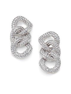 Adriana Orsini Pave Crystal Chain Link Drop Earrings/Silvertone   Silver