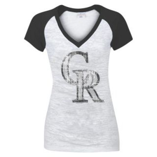 MLB Womens Colorado Rockies T Shirt   Grey/ Black (L)
