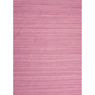 Handmade Flat Weave Solid Pattern Pink/ Purple Rug (8 X 10)