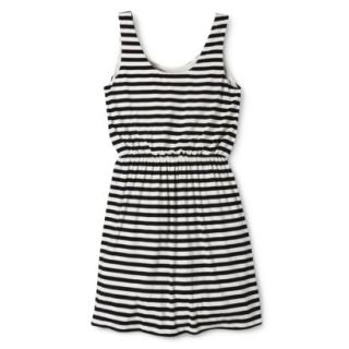 Merona Womens Easy Waist Knit Tank Dress   Black/Sour Cream   S