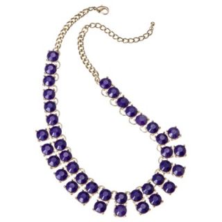 Stone Collar Short Necklace   Purple