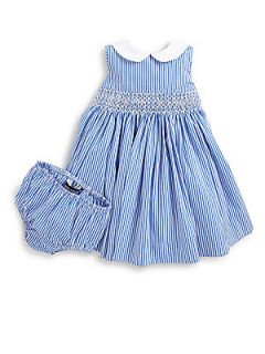 Ralph Lauren Infants Bengal Striped Dress & Bloomers Set   Blue