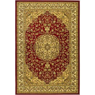 Lyndhurst Collection Red/ Ivory Rug (8 X 11)