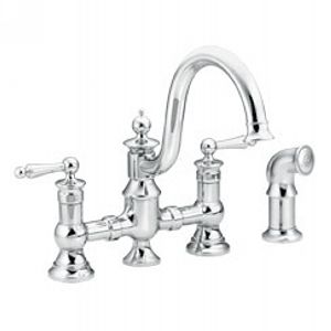 Moen S713 Waterhill Two Handle Kitchen Faucet with Side Spray