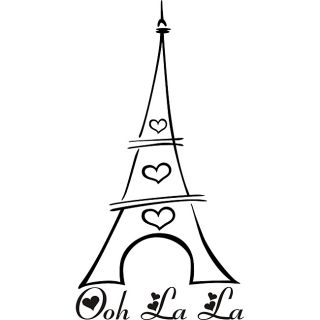 Ooh La Eiffel Tower Vinyl Wall Art Quote (MediumSubject: OtherMatte: Black vinylImage dimensions: 40 inches high x 21 inches wideThese beautiful vinyl letters have the look of perfectly painted words right on your wall. There isnt a background included; j