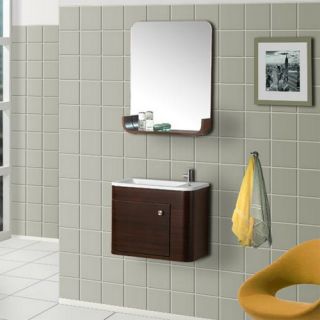 Dreamline DLVRB318WN Bathroom Vanity, Wall Mounted Modern Wood Walnut