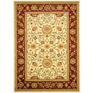 Lyndhurst Collection Majestic Ivory/ Red Rug (53 X 76) (IvoryMeasures 0.375 inch thickTip: We recommend the use of a non skid pad to keep the rug in place on smooth surfaces.All rug sizes are approximate. Due to the difference of monitor colors, some rug 