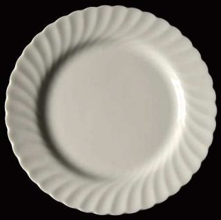 International Century Salad Plate, Fine China Dinnerware   All White, Swirled  R