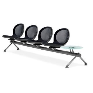 OFM Net Series Four Chair Beam Seating with Table NB 5G Color: Black