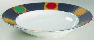 Habitat (Japan) Saturn Large Rim Soup Bowl, Fine China Dinnerware   Large Circle