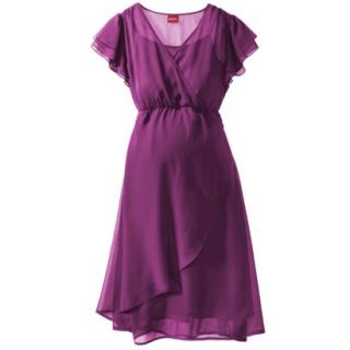 Merona Maternity Short Sleeve Woven Dress   Purple Plum S