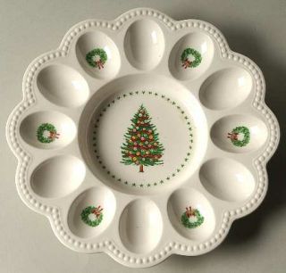 Nikko Americana Christmas Deviled Egg Plate, Fine China Dinnerware   Wysocki, Co