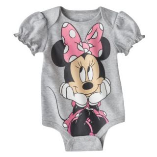 Disney Newborn Girls Minnie Mouse Bodysuit   Grey 6 9 M