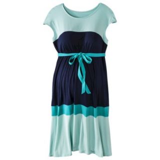 Liz Lange for Target Maternity Cap Sleeve Colorblock Dress   Aqua/Blue XS
