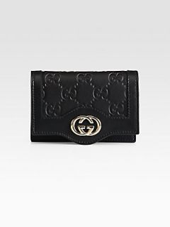 Sukey Guccissima Leather Card Case   Black