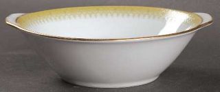Noritake Jennifer Lugged Cereal Bowl, Fine China Dinnerware   Green Scrolls On G