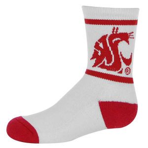 Washington State Cougars For Bare Feet Two Strip Crew Socks Youth