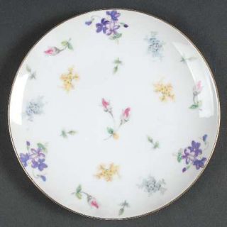 Cherry Charm Salad Plate, Fine China Dinnerware   Rosebuds & Violets All Over