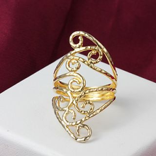 High Quality Amazing Gold Plated Irregular Pierced Womens Ring