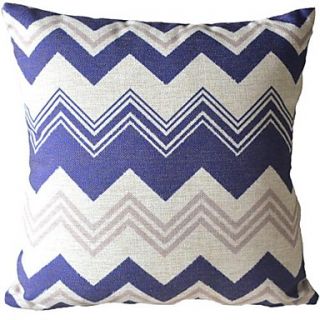 Blue Wavy Stripes Decorative Pillow Cover