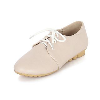 Leatherette Womens Flat Heel Comfort Oxfords Shoes with Lace up(More Colors)