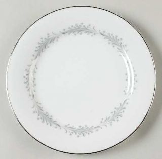 Noritake Cavalier Salad Plate, Fine China Dinnerware   Gray Flowers,Gray/Blue Sc