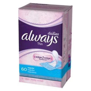 Always Incredibly Thin Daily Liners, 60 count