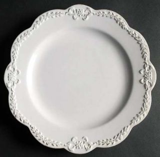 Simply Shabby Chic Chateau Salad Plate, Fine China Dinnerware   All White,Emboss