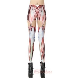 Elonbo Muscle Style Digital Painting Tight Women Clip Leggings