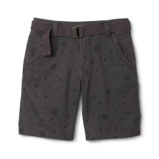 Mossimo Supply Co. Mens Belted Flat Front Shorts   Gray Patina Print 40