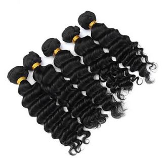 18 Inch Indian Deep Wave Weft 100% Unprocessed Remy Human Hair Extensions 3Pcs