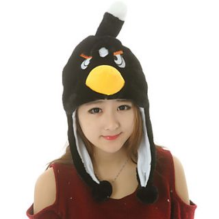 Unisex Lovely Black Bird Warm Fuzzy Kigurumi Aminal Beanie