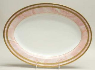Christian Dior Gaudron Marbre Rose 14 Oval Serving Platter, Fine China Dinnerwa