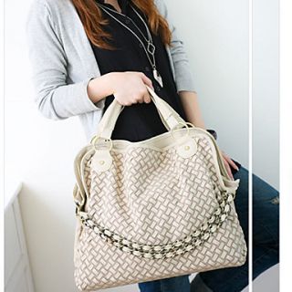 MIQIANLIN Womens Knit Fashion Tote Bag(Cream)