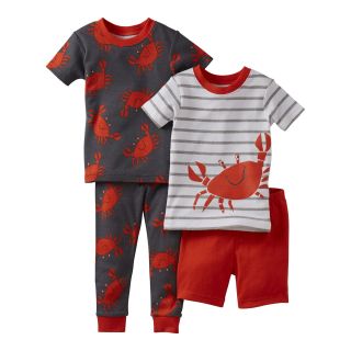 Carters 4 pc. Hermit Crab Pajamas   Boys 12m 24m, Red, Red, Boys