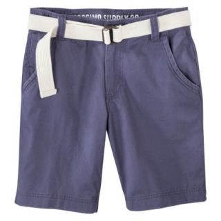 Mossimo Supply Co. Mens Belted Flat Front Shorts   Tear Drop Blue 26