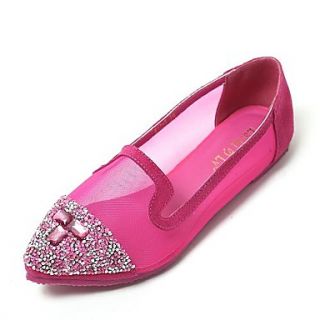 Womens Flat Heel Pointed Toe Loafers with Rhinestone Shoes(More Colors)