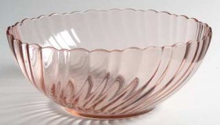 Cristal DArques Durand Rosaline Pink Salad Bowl   Pink,Swirl Optic Bowl, Bulbou