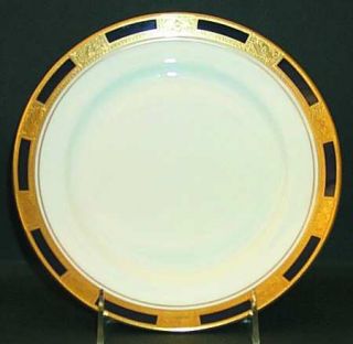 John Aynsley Empress Cobalt Salad Plate, Fine China Dinnerware   Gold Encrusted