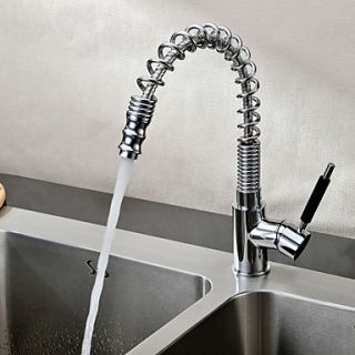 Chrome Finish Spring Pull Down Kitchen Faucet