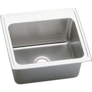 Elkay DLR2522121 Lustertone Top Mount 1 Hole Single Bowl Kitchen Sink, Stainless
