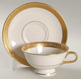 Haviland Athena (New York) Footed Cup & Saucer Set, Fine China Dinnerware   Ny,