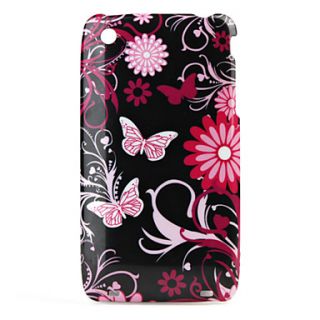 Flower and Butterfly Pattern Protective Cover Case for iPhone 3G, 3GS