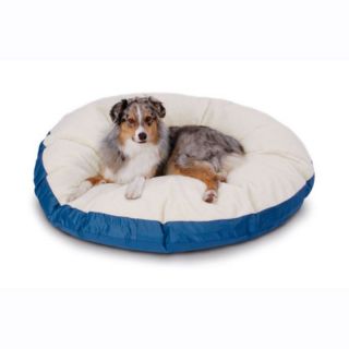 SuperSoft Round Sherpa Dog Bed Teal Paw Plaid   SSRS/PAW/L, Large