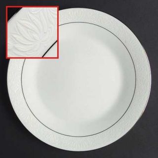 Noritake Kendal Dinner Plate, Fine China Dinnerware   White On White Floral Deco