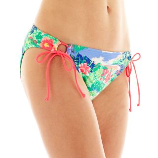 ARIZONA Tropical Print Adjustable Hipster Swim Bottoms, Womens