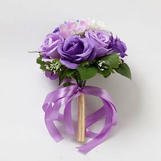 Nice Satin / Cotton Rose Round Shape Wedding Bridal Bouquet
