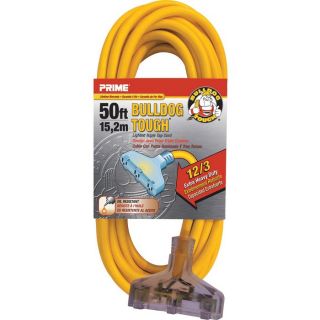 Prime Wire & Cable Bulldog Tough Outdoor Extension Cord with Triple Tap   50ft.,